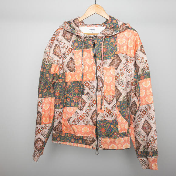 [Profound Aesthetic] Paisley Multi-Patch Zip Up Hoodie (M) - Picture 1 of 4